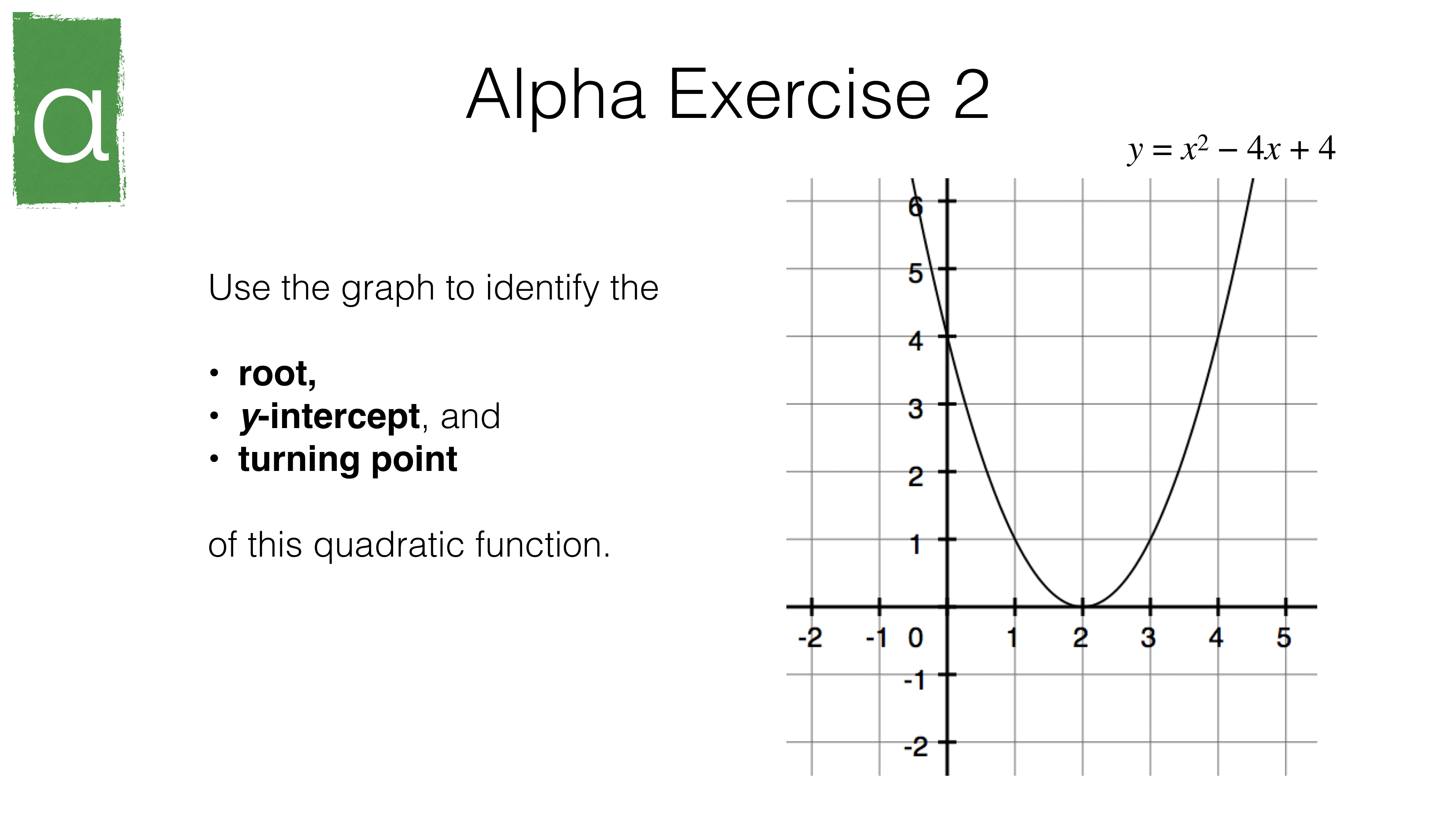 A11a Identifying Roots Intercepts And Turning Points Of Quadratic Functions Graphically Bossmaths Com