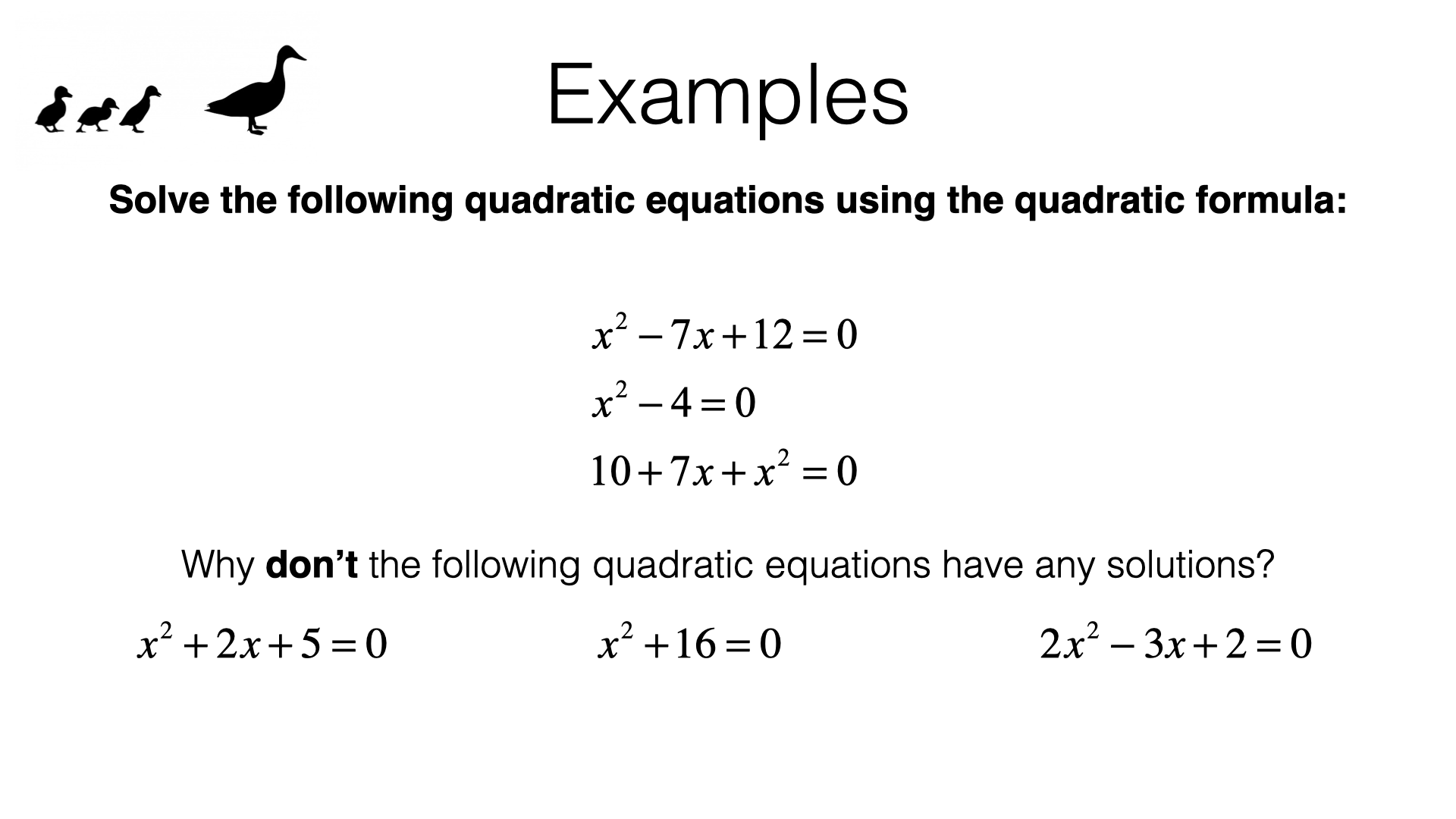 a18c solving quadratic equations using the quadratic formula