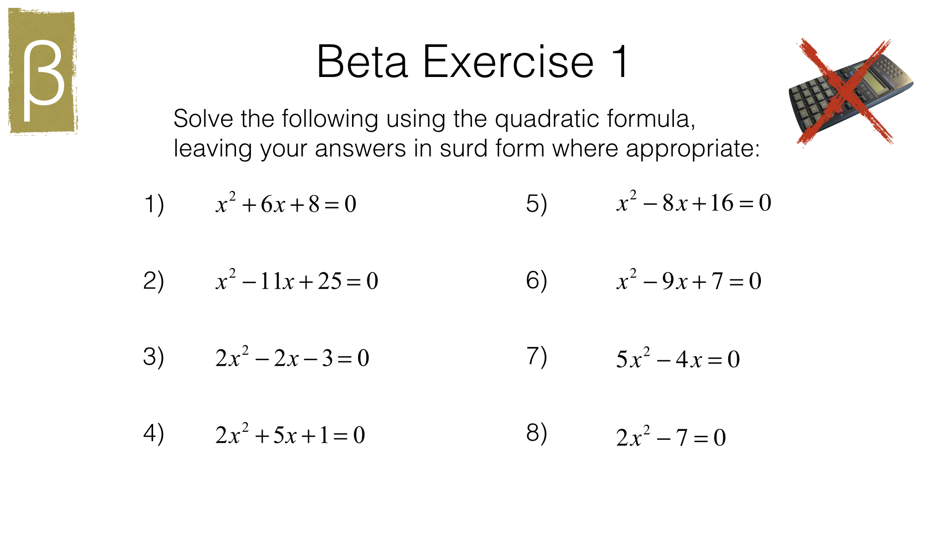 A20c – Solving quadratic equations using the quadratic formula Within Quadratic Formula Worksheet With Answers