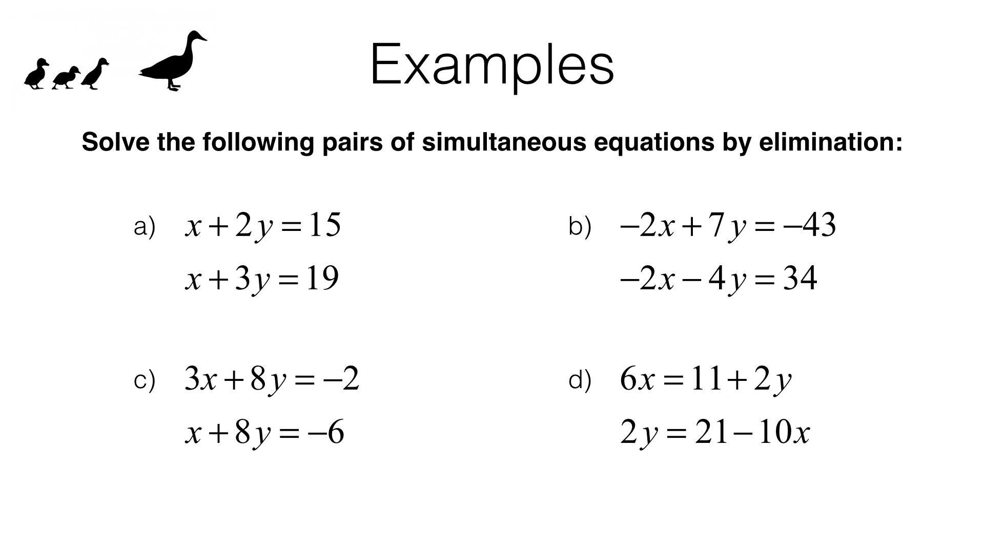 A22a – Solving two linear simultaneous equations algebraically by Inside Systems Of Equations Elimination Worksheet