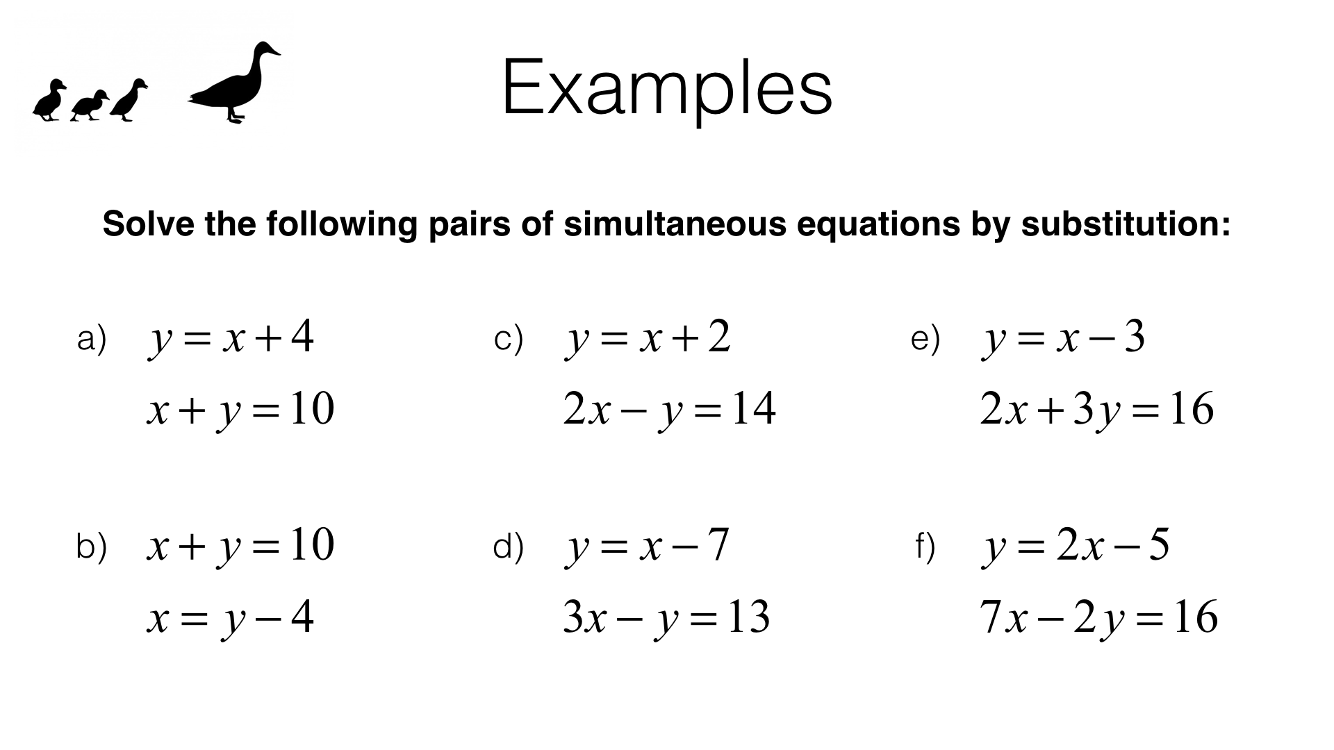 A11b – Solving two linear simultaneous equations graphically or Inside Substitution Method Worksheet Answers