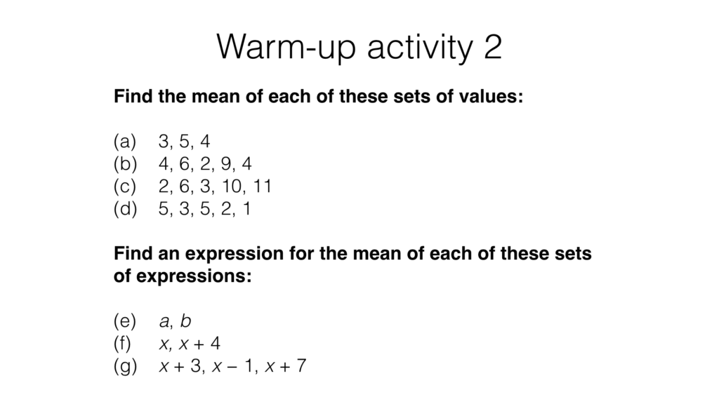 A21b – Deriving and solving an equation or simultaneous equations to