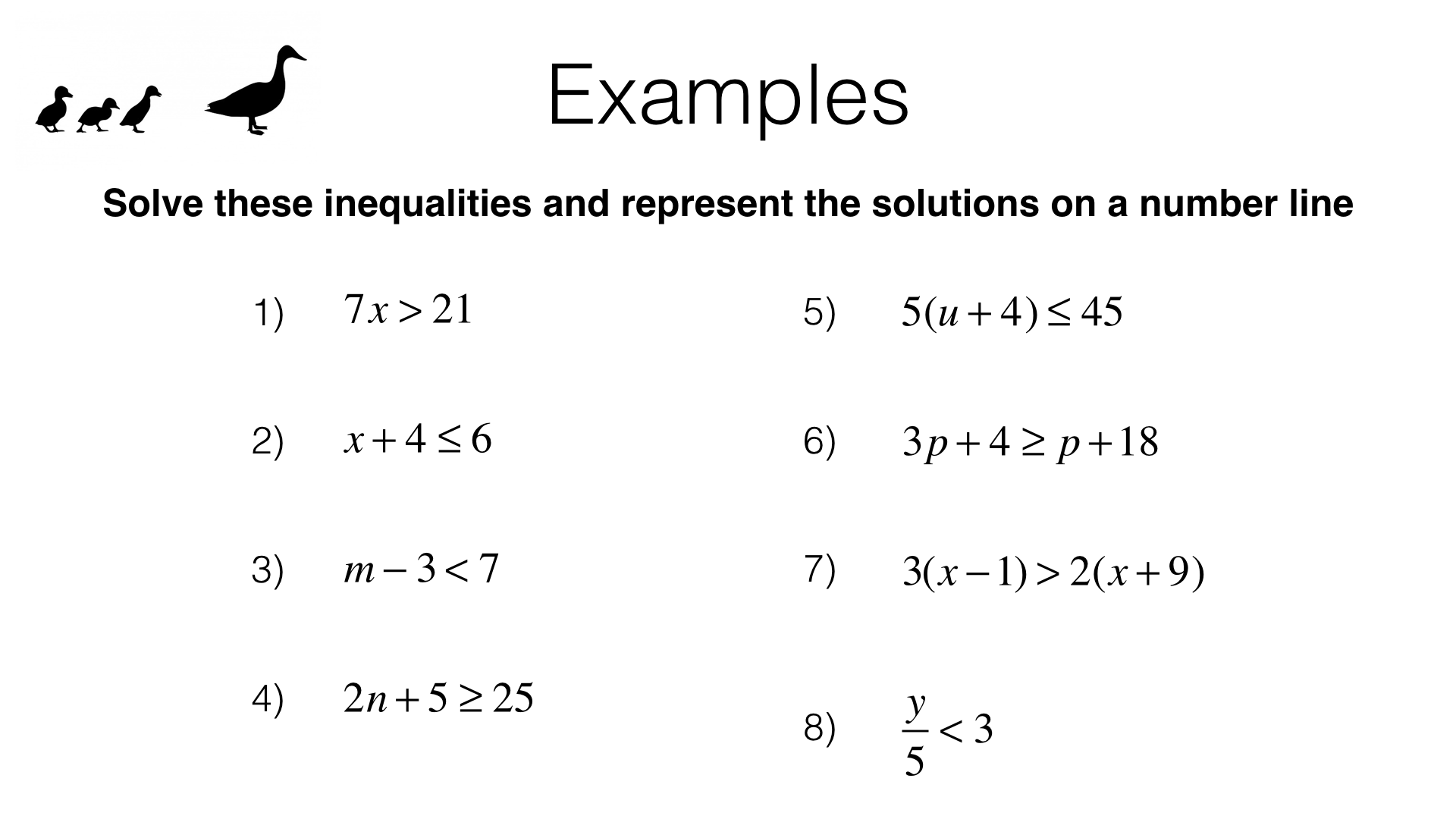 A11a – Solving linear inequalities in one variable – BossMaths.com Throughout Solving Linear Inequalities Worksheet