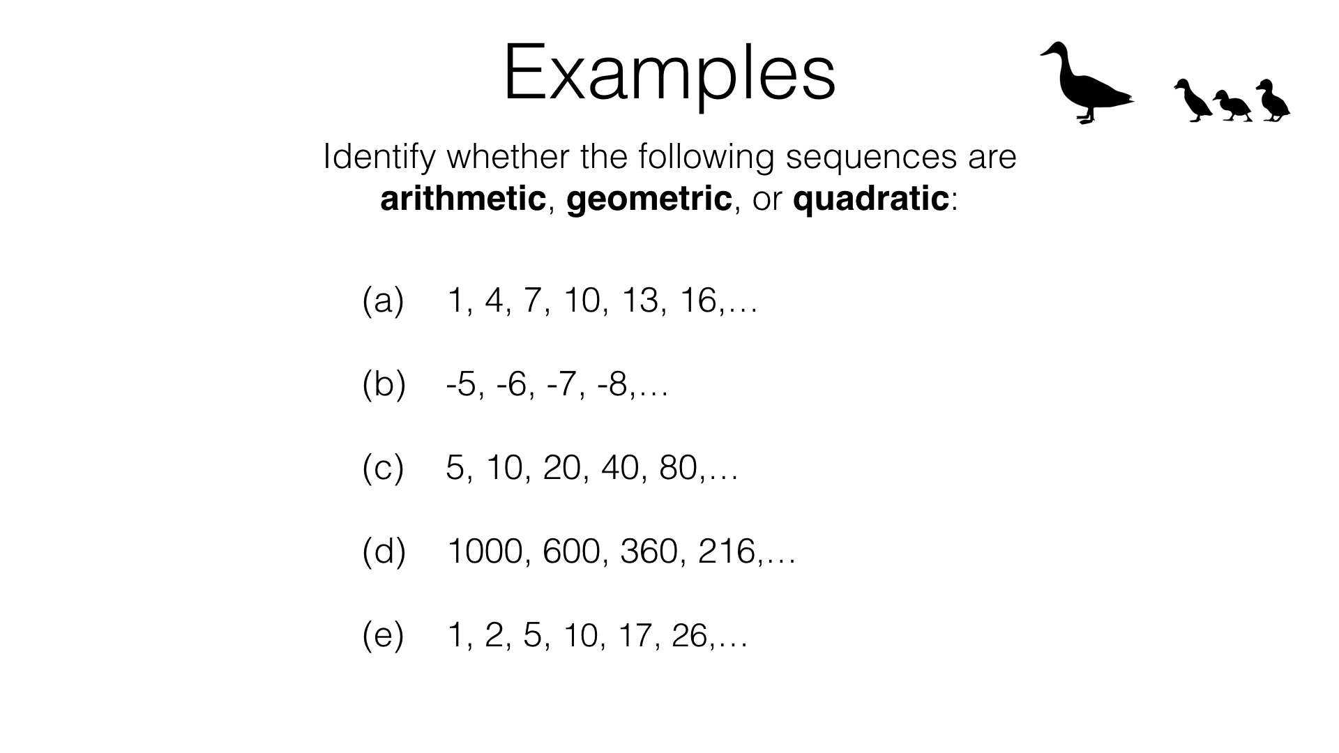 A22b – Recognising arithmetic, geometric and quadratic sequences Inside Arithmetic And Geometric Sequences Worksheet