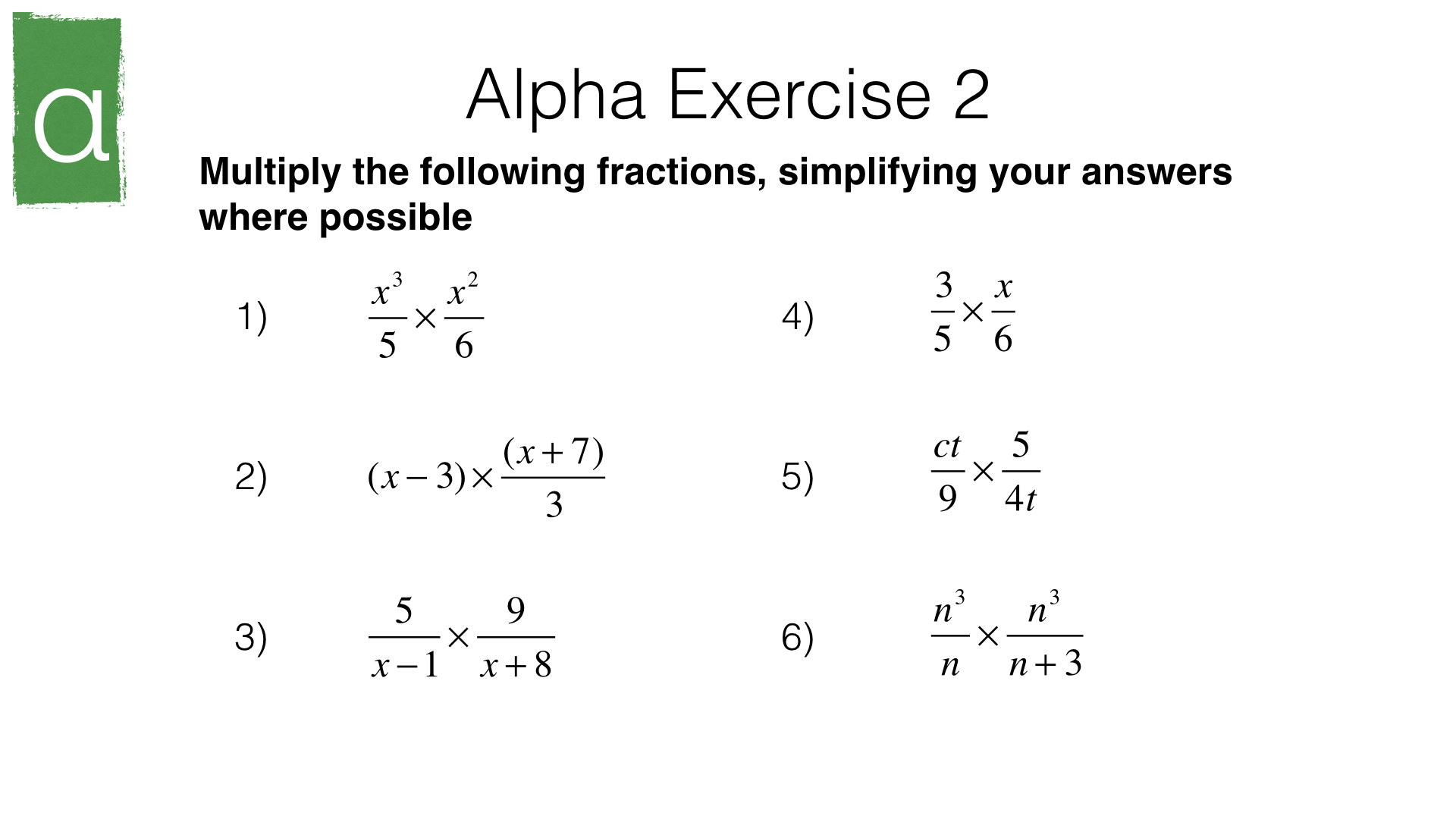 A22f – Simplifying, multiplying and dividing algebraic fractions With Regard To Simplifying Algebraic Fractions Worksheet
