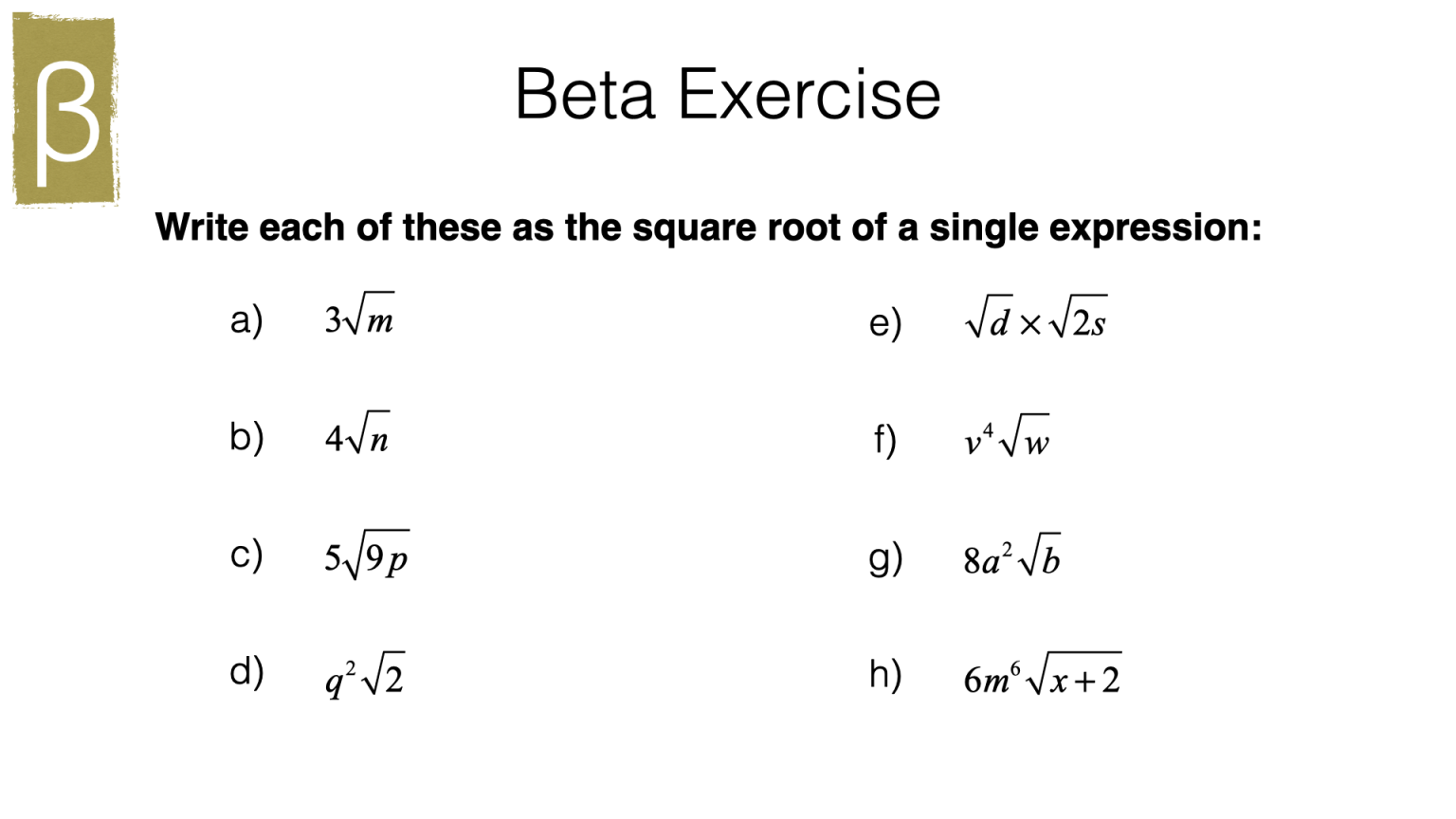 A4h – Algebraic manipulation involving surds and fractions – BossMaths.com