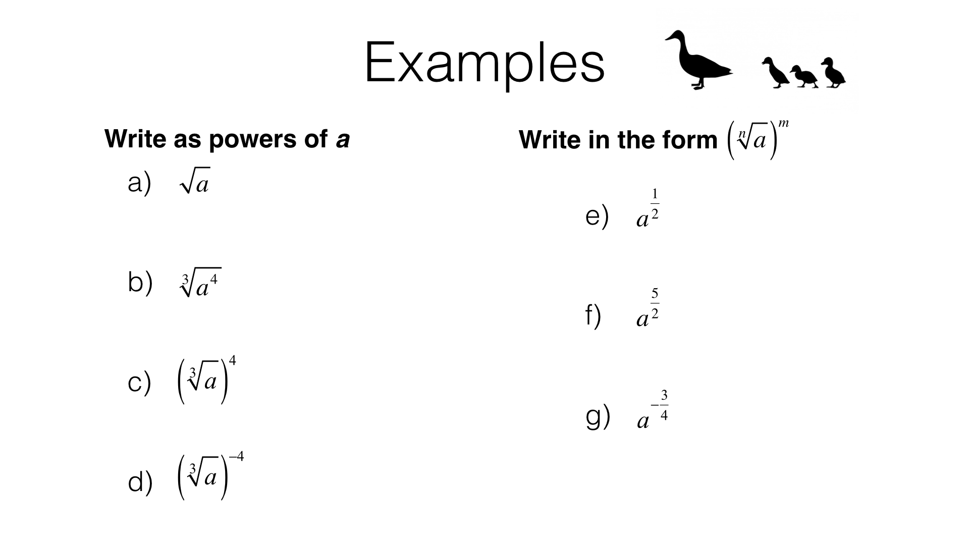 A4i – Index laws and solving equations involving indices – BossMaths.com