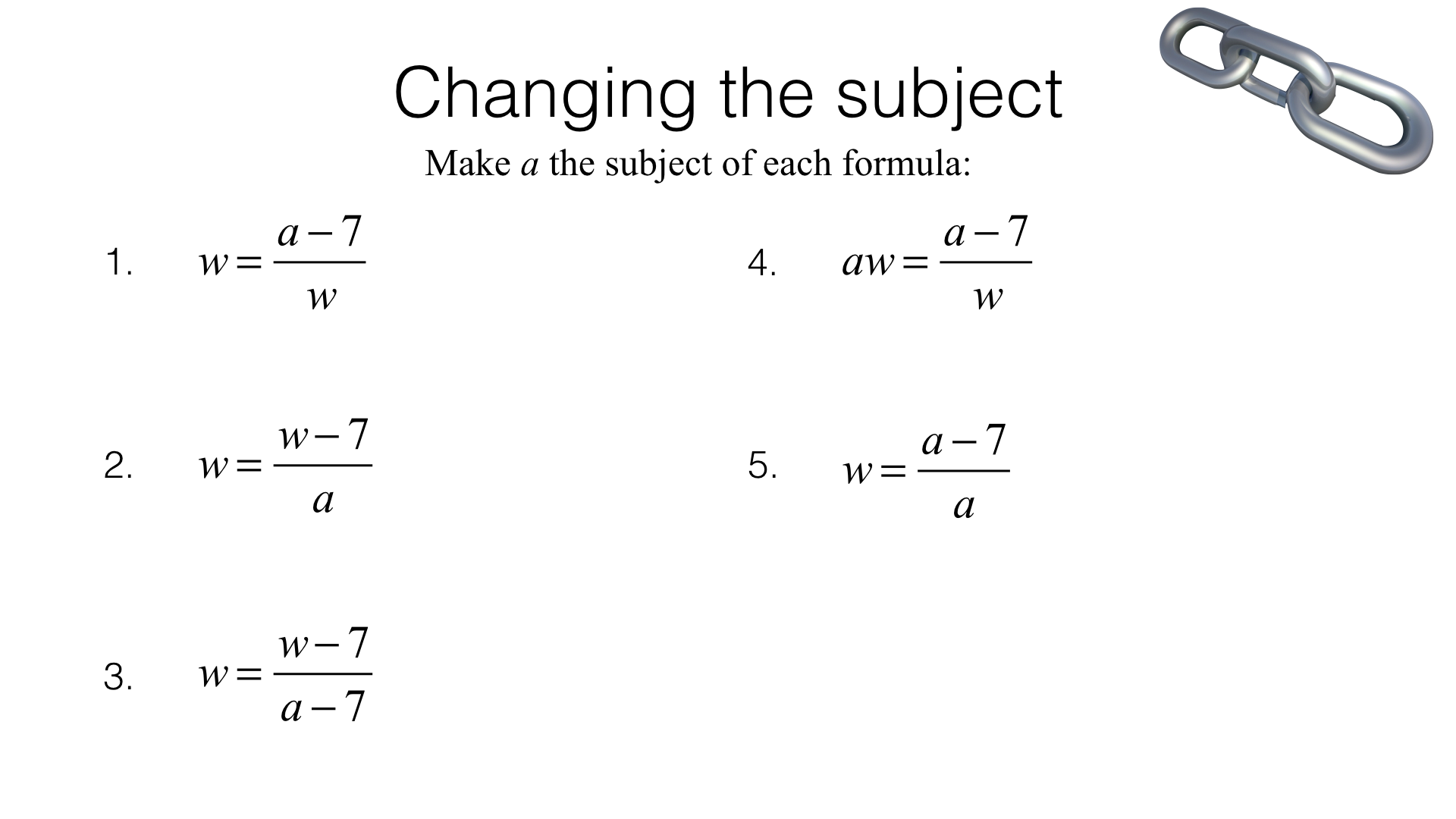 changing formula