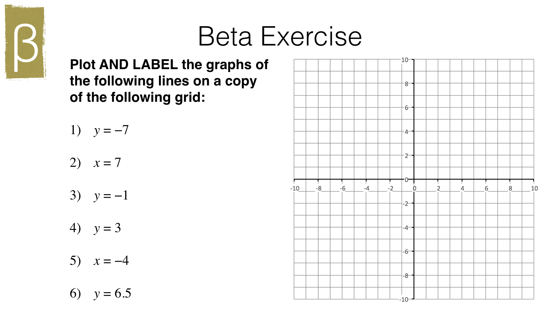 A20a – Plotting straight line graphs – BossMaths.com For Horizontal And Vertical Lines Worksheet