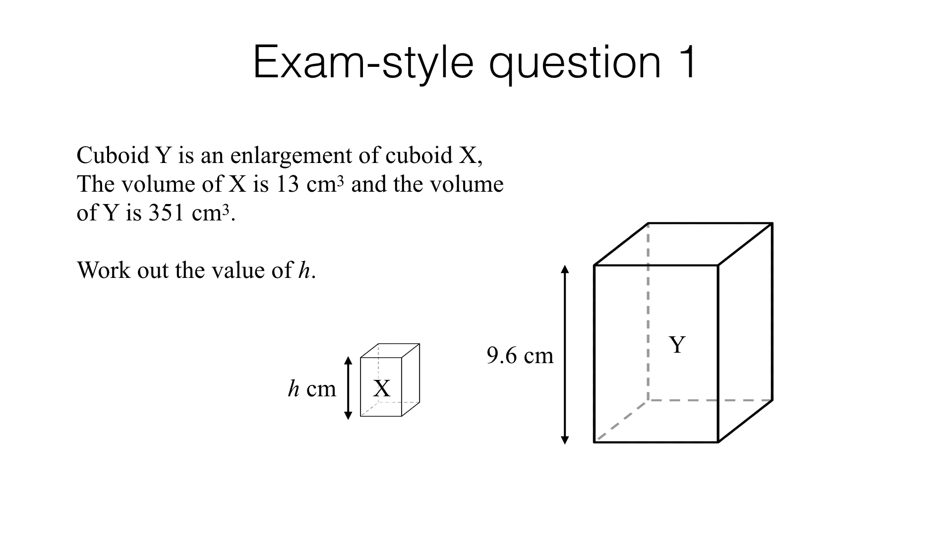 G19a – Lengths, areas and volumes in similar shapes – BossMaths.com