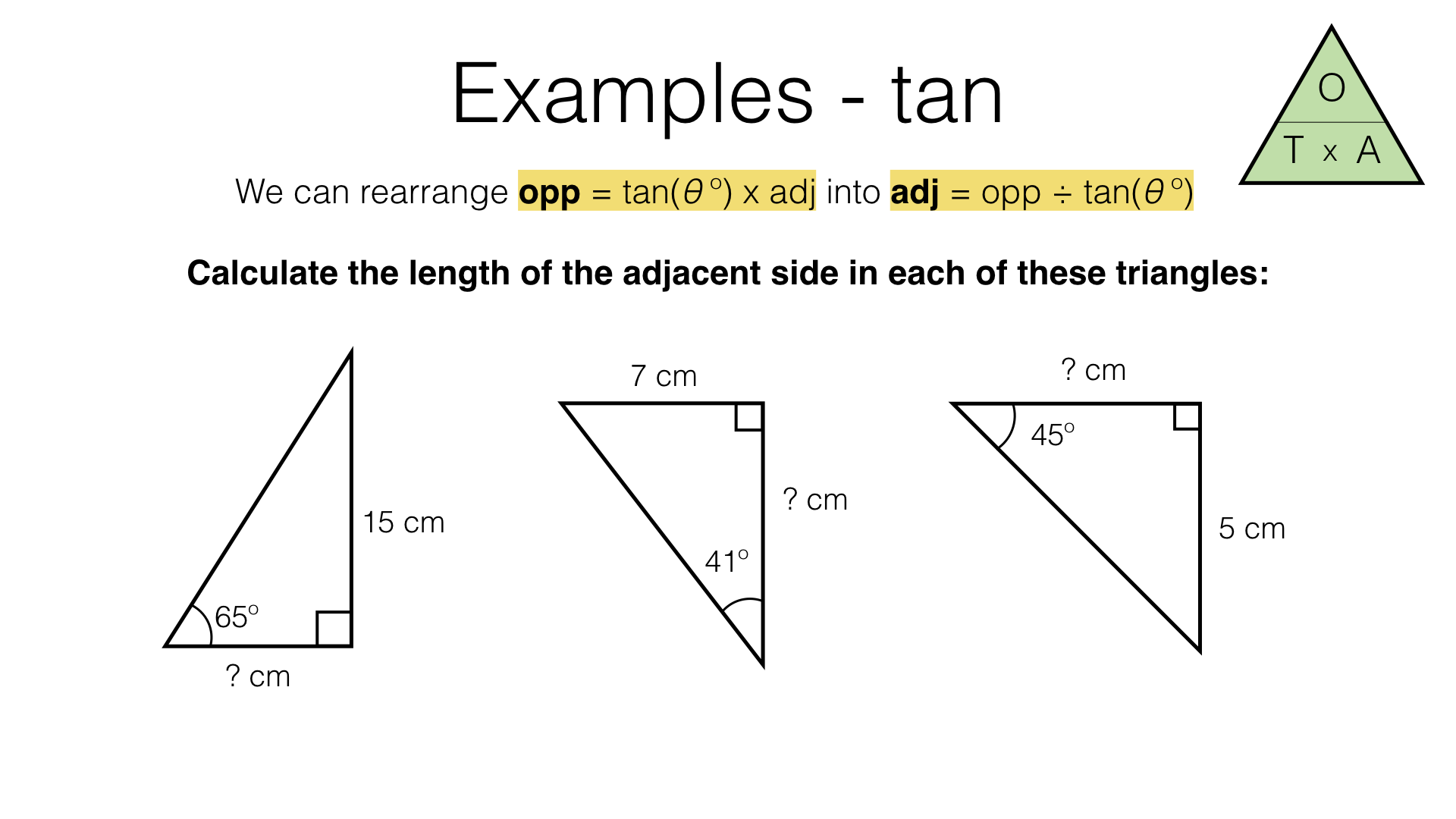 G20b – Trigonometric ratios – sin, cos and tan – BossMaths.com