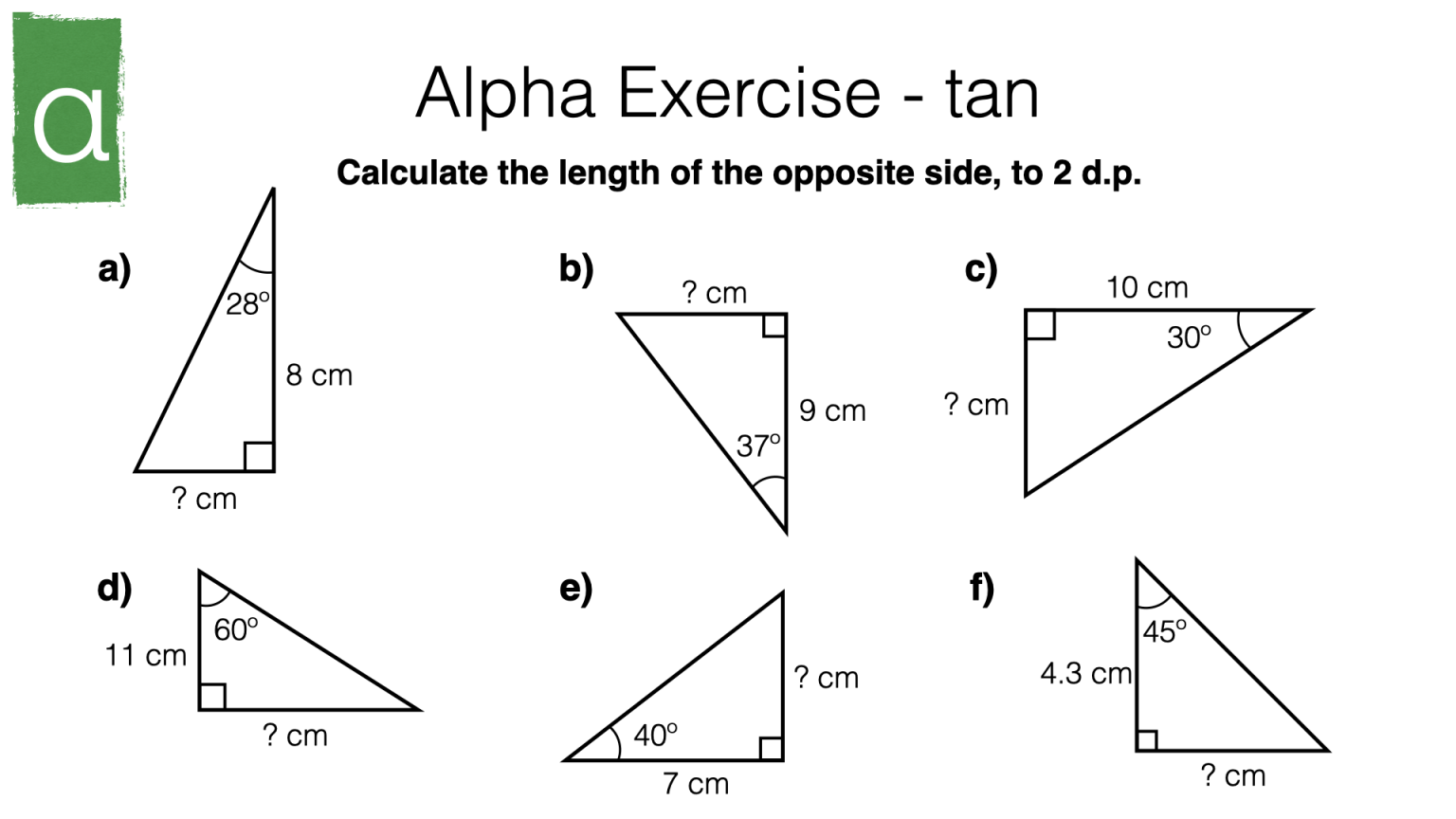G20b – Trigonometric ratios – sin, cos and tan – BossMaths.com