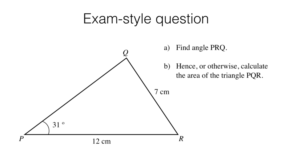 Sine bossmaths G23a – Area of a triangle using sine – BossMaths.com