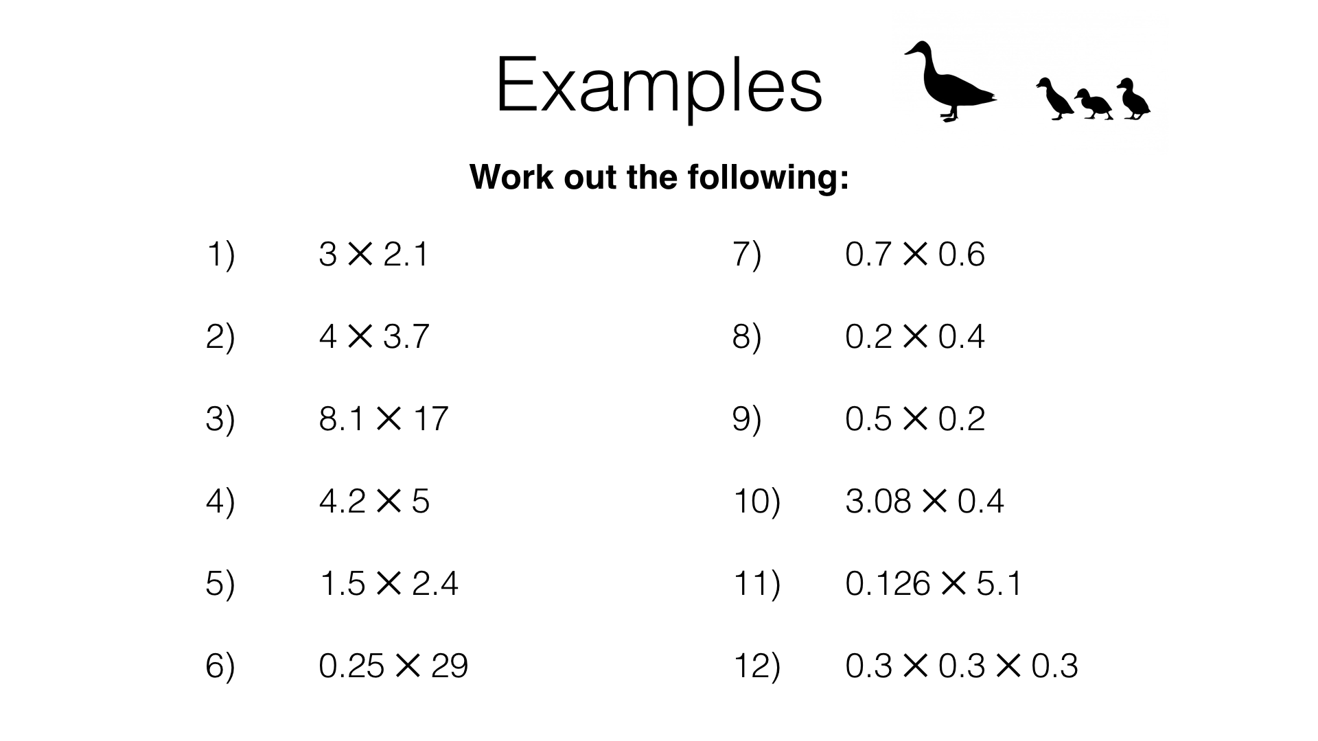 n2d applying the four operations to decimals bossmaths com