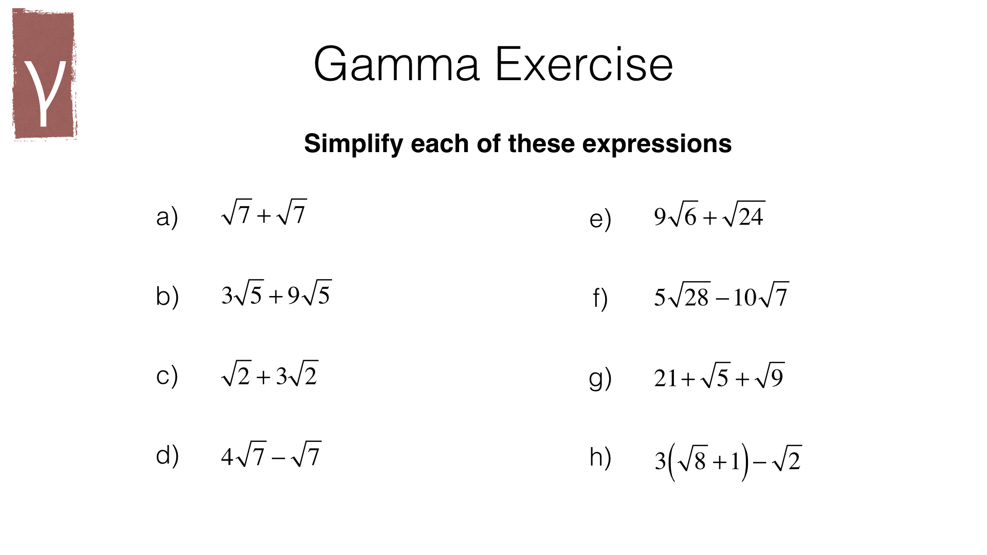 N8b – Surds – BossMaths.com