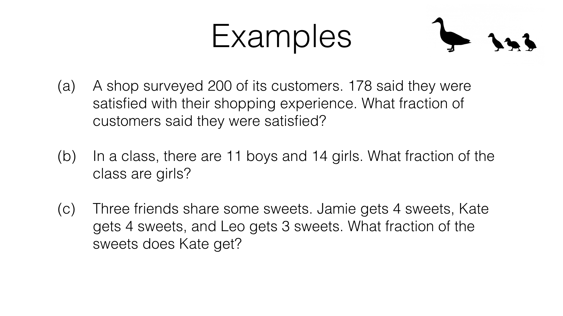 R3a – Expressing one quantity as a fraction of another – BossMaths.com