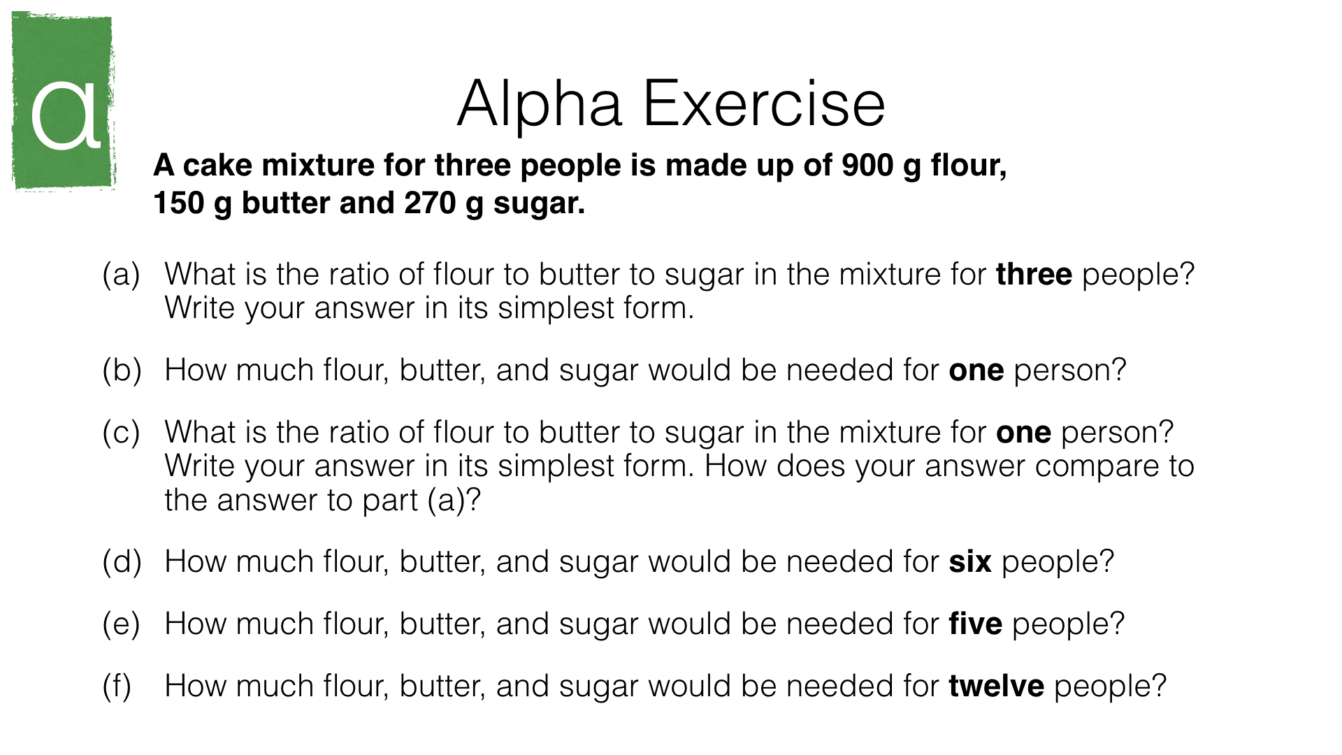 R7a – Understanding and using proportion as equality of ratios